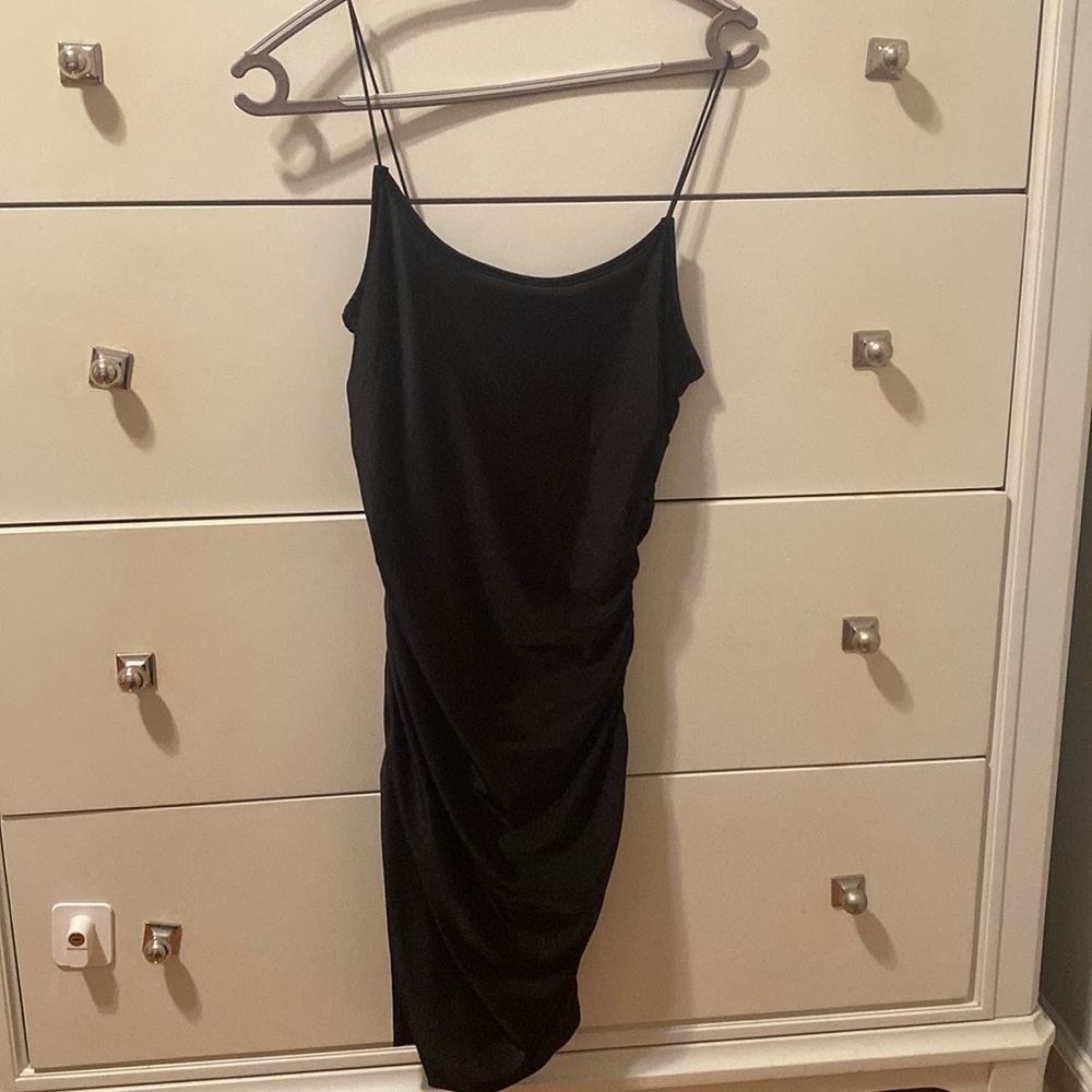 adika black scrunch mini dress